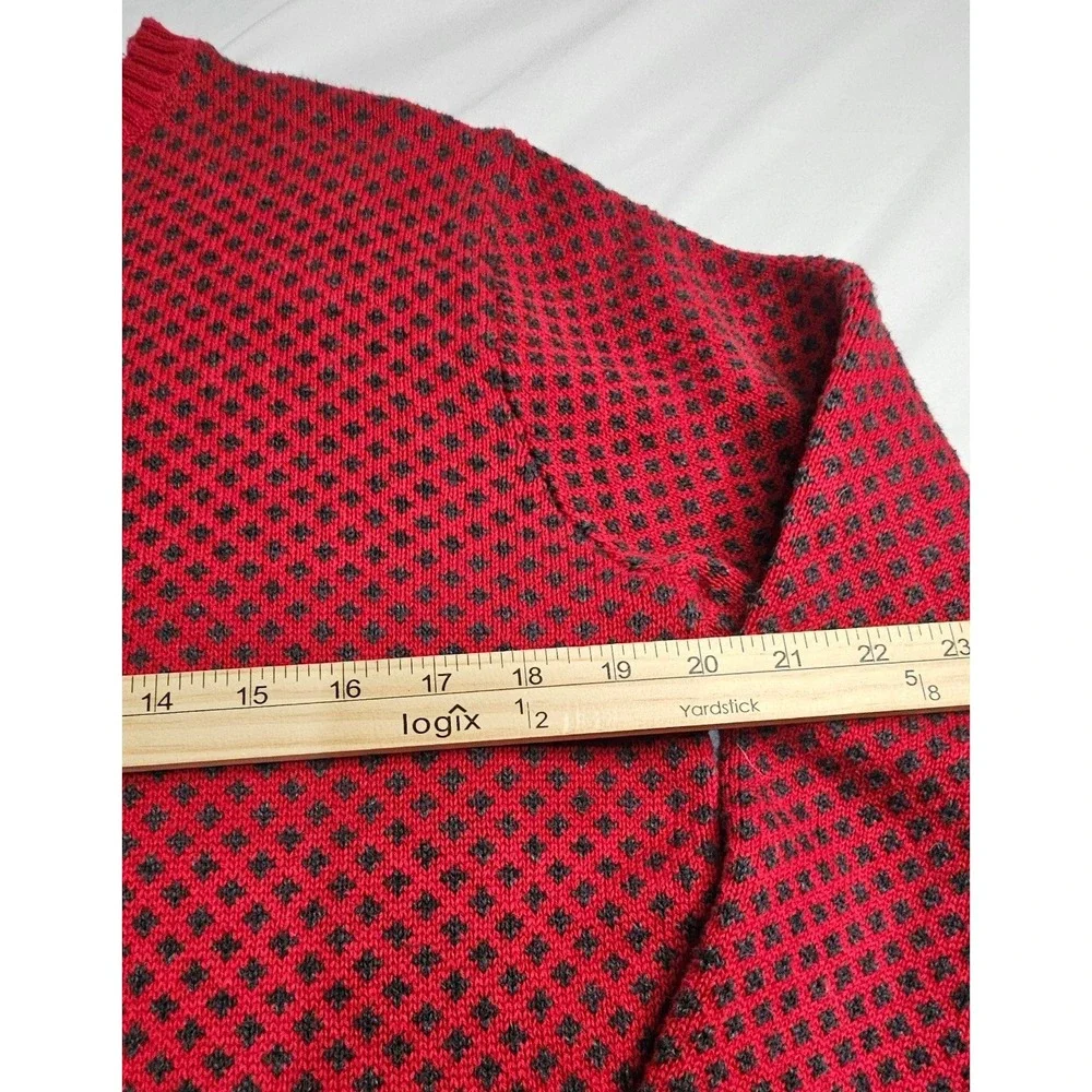 Weatherproof Vintage Men's Small‎ Red Black Textured Cotton Crewneck Sweater S